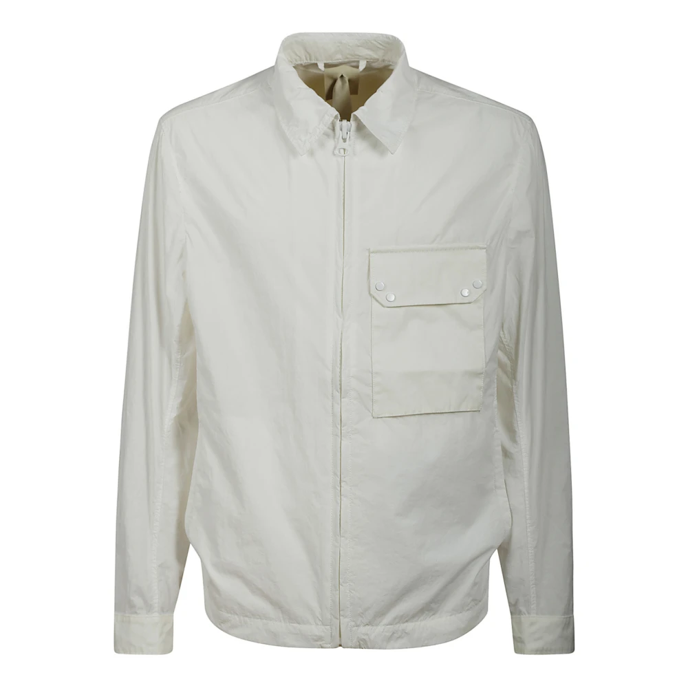 Ten C Witte Technische Stofjas met Rits White Heren
