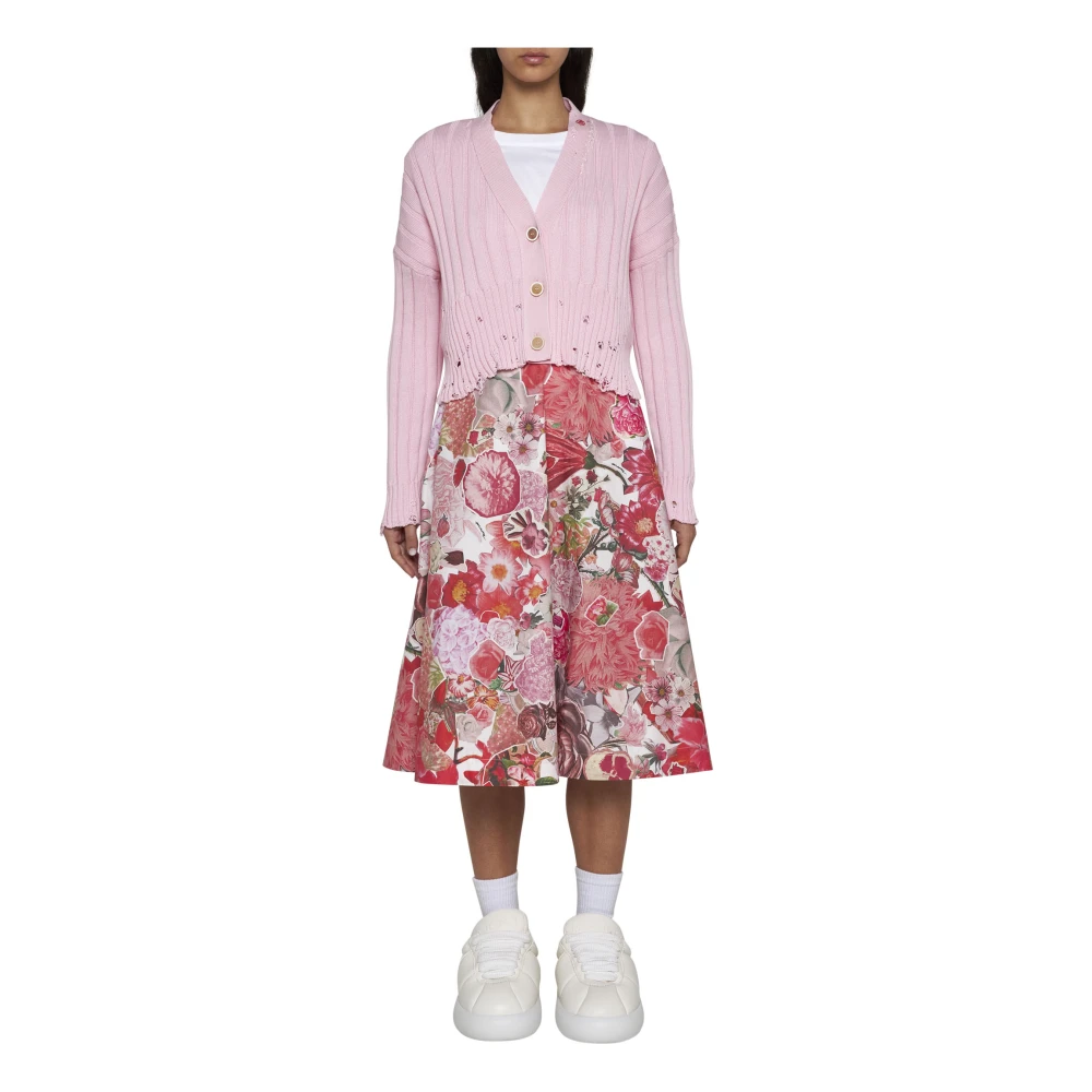 Marni Bloemen Geborduurde Trui Pink Dames
