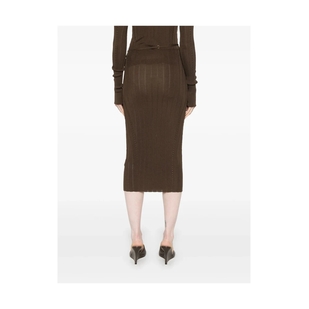 Jacquemus Bruine Rok met Elastische Tailleband Brown Dames