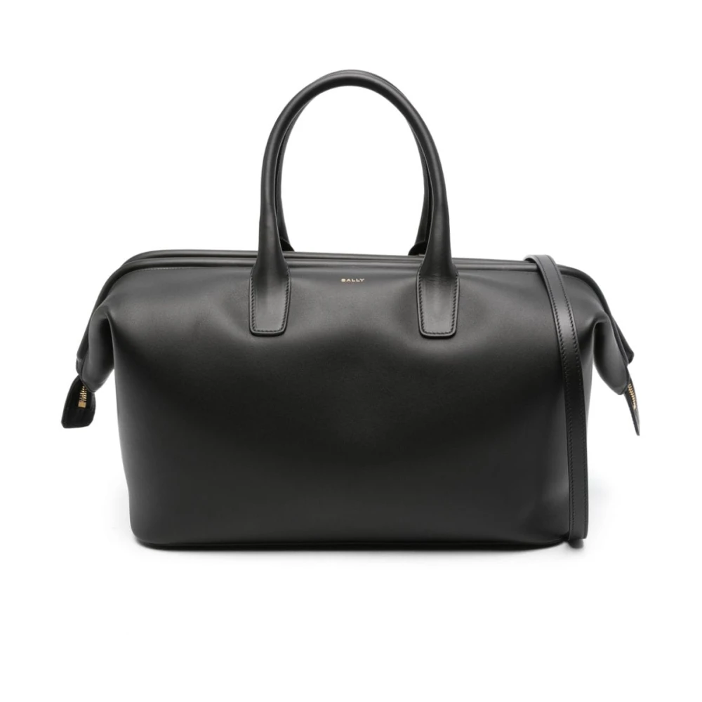 Bally Zwarte leren handtas met logo Black Dames