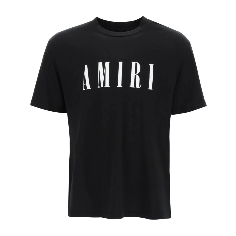 Amiri Zwarte Logo Print T-shirts en Polos Black Heren