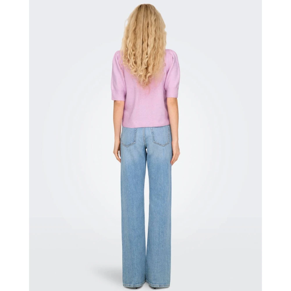 Only Korte Mouw Pullover Gebreide Top Purple Dames