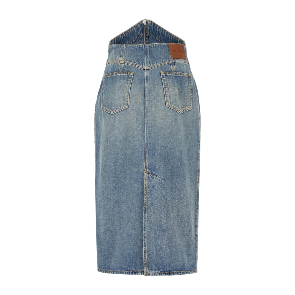 alexander mcqueen Elegante Gonne Jurk voor Vrouwen Blue Dames