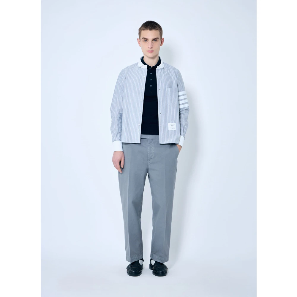 Thom Browne Katoenen Utility Broek met Zakken Gray Heren