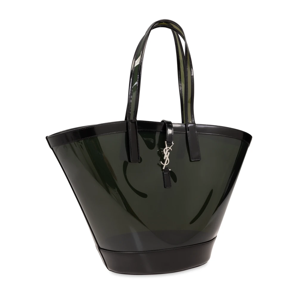 Saint Laurent Medium Shopper Tas Green Dames