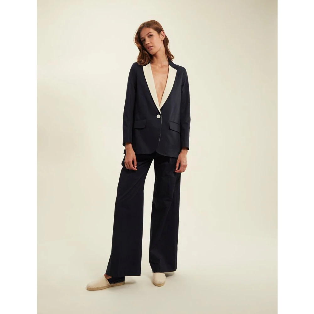 Ines De La Fressange Paris Donkerblauwe Bruna jas Blue Dames