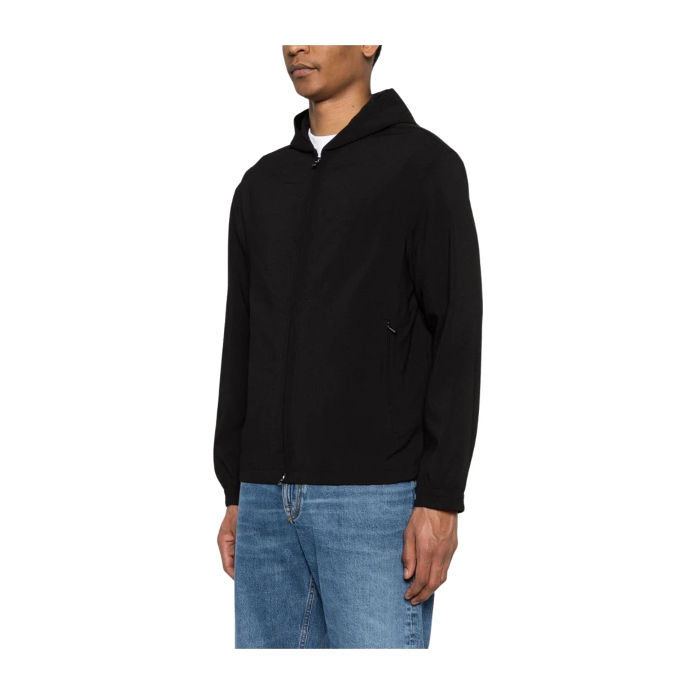 Emporio Armani Men's Black Zip-Throughs, M, Hooded Zip-Up Jacket