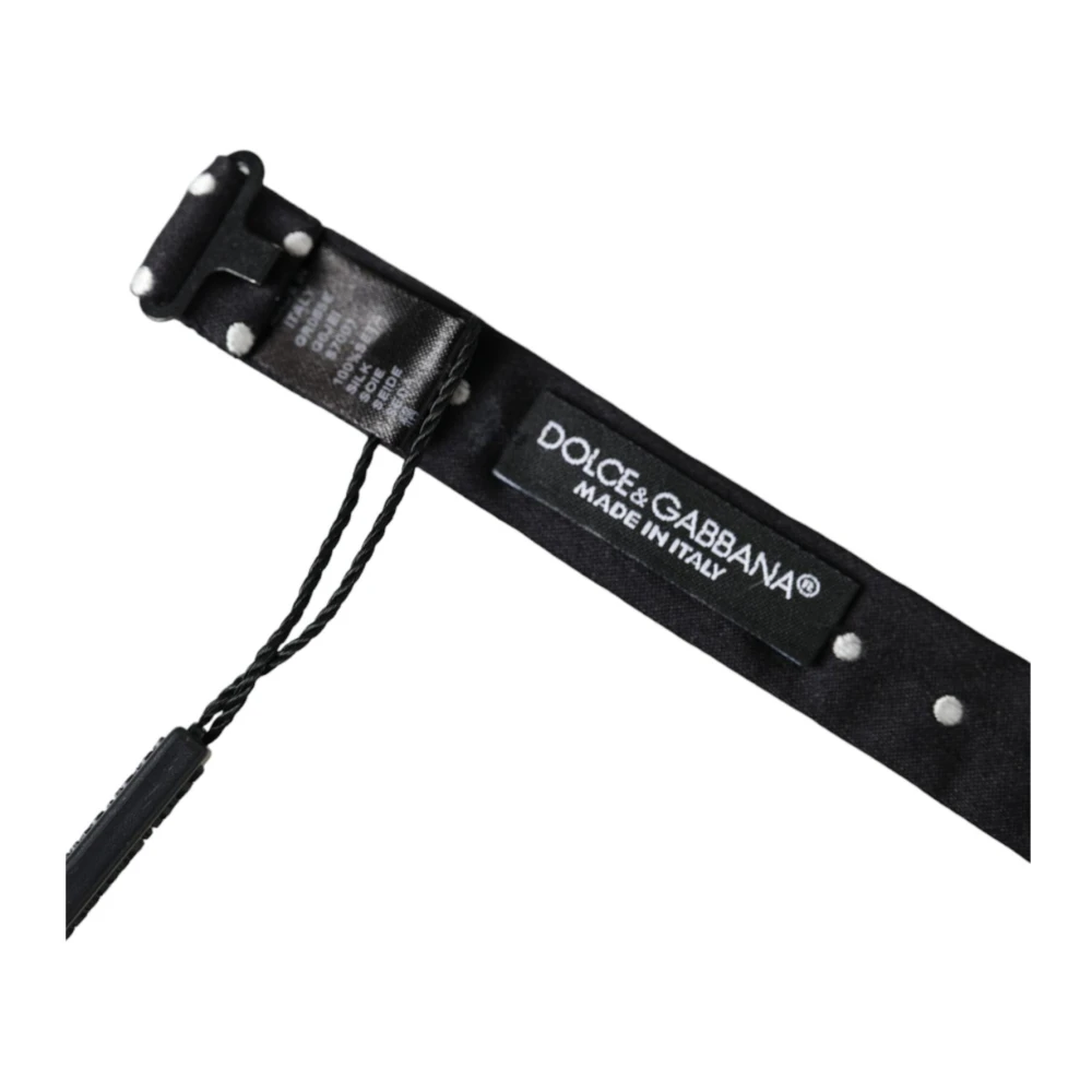 Dolce & Gabbana Zijden Stippen Papillon Strik Black Heren