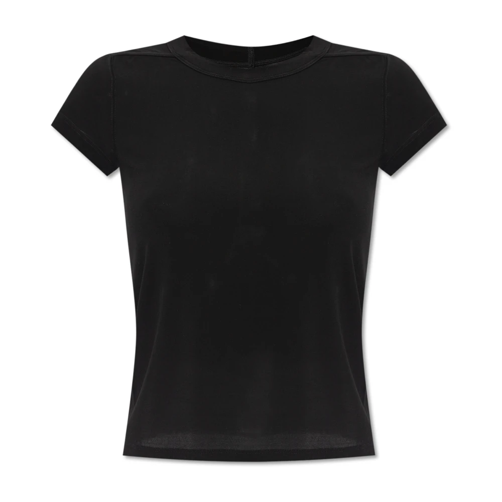 Rick Owens Bijgesneden Level T-shirt Black Dames