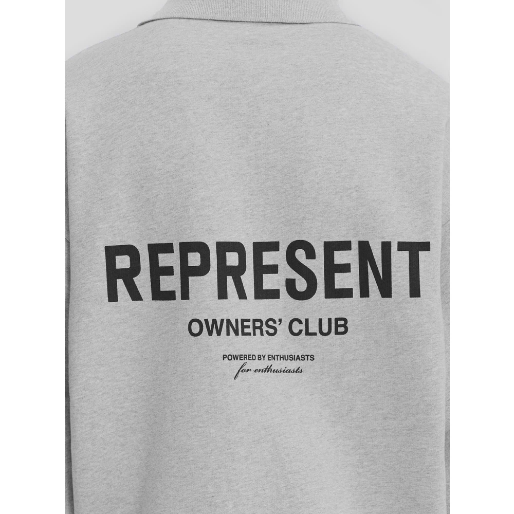 Represent Cotton Logo Sweatshirt Gray Heren