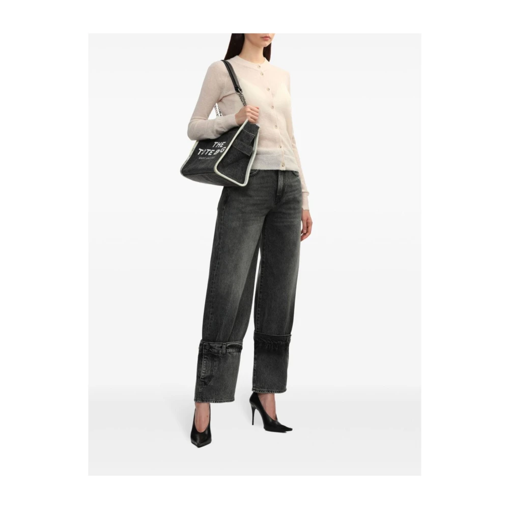 Haikure Zwarte Boyfit Wijde Pijp Jeans Black Dames