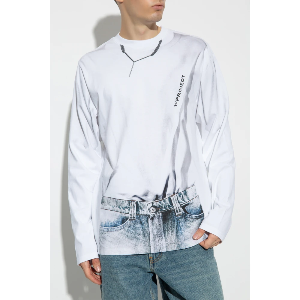 Y Project Bedrukt T-shirt White Heren