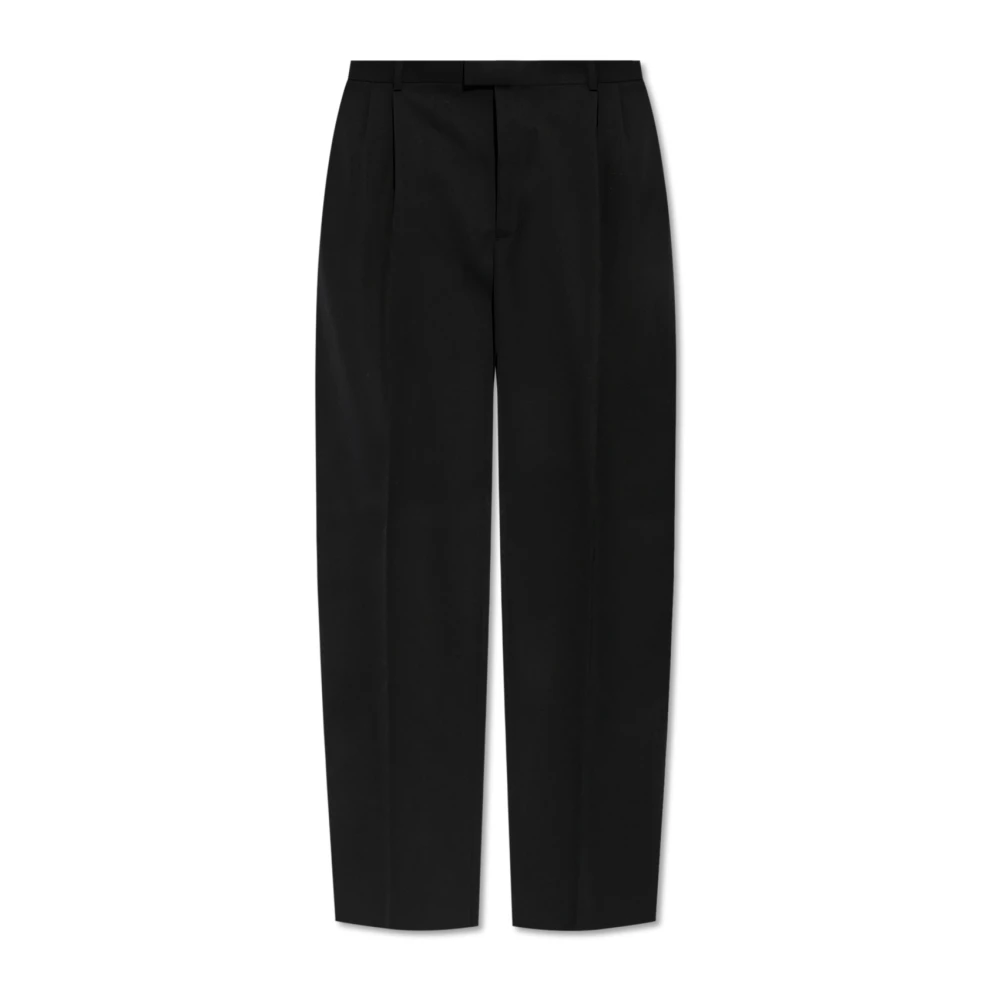Bottega Veneta Wollen broek met vouw Black Heren