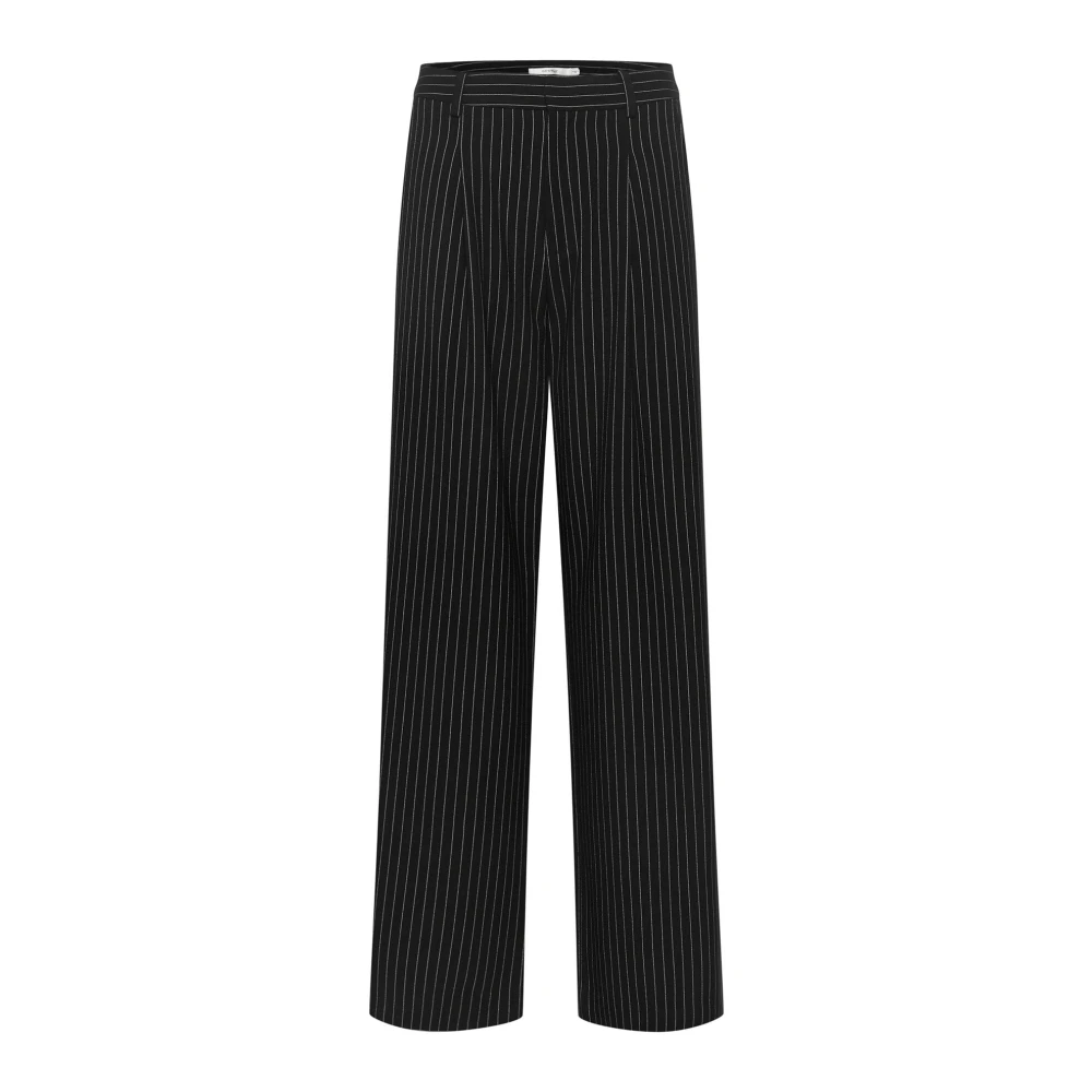 Gestuz Zwart Gestreepte Wijde Pijp Broek Black Dames