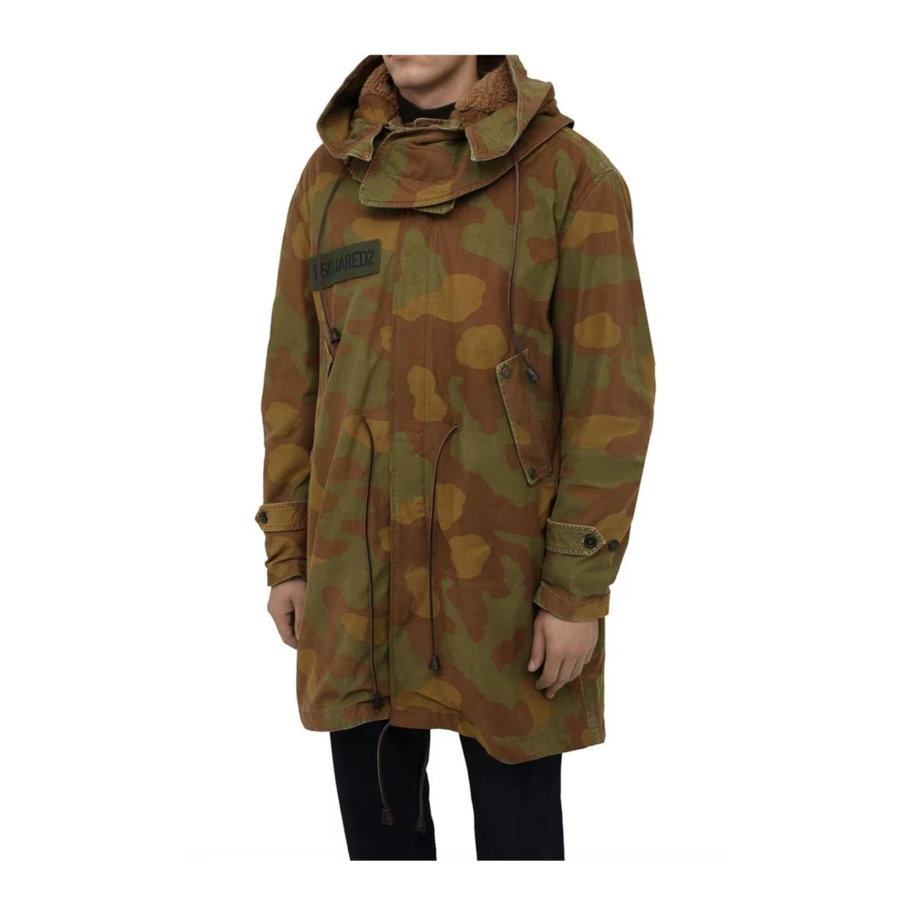 Dsquared2 Camo Hooded Parka Jas Multicolor Heren