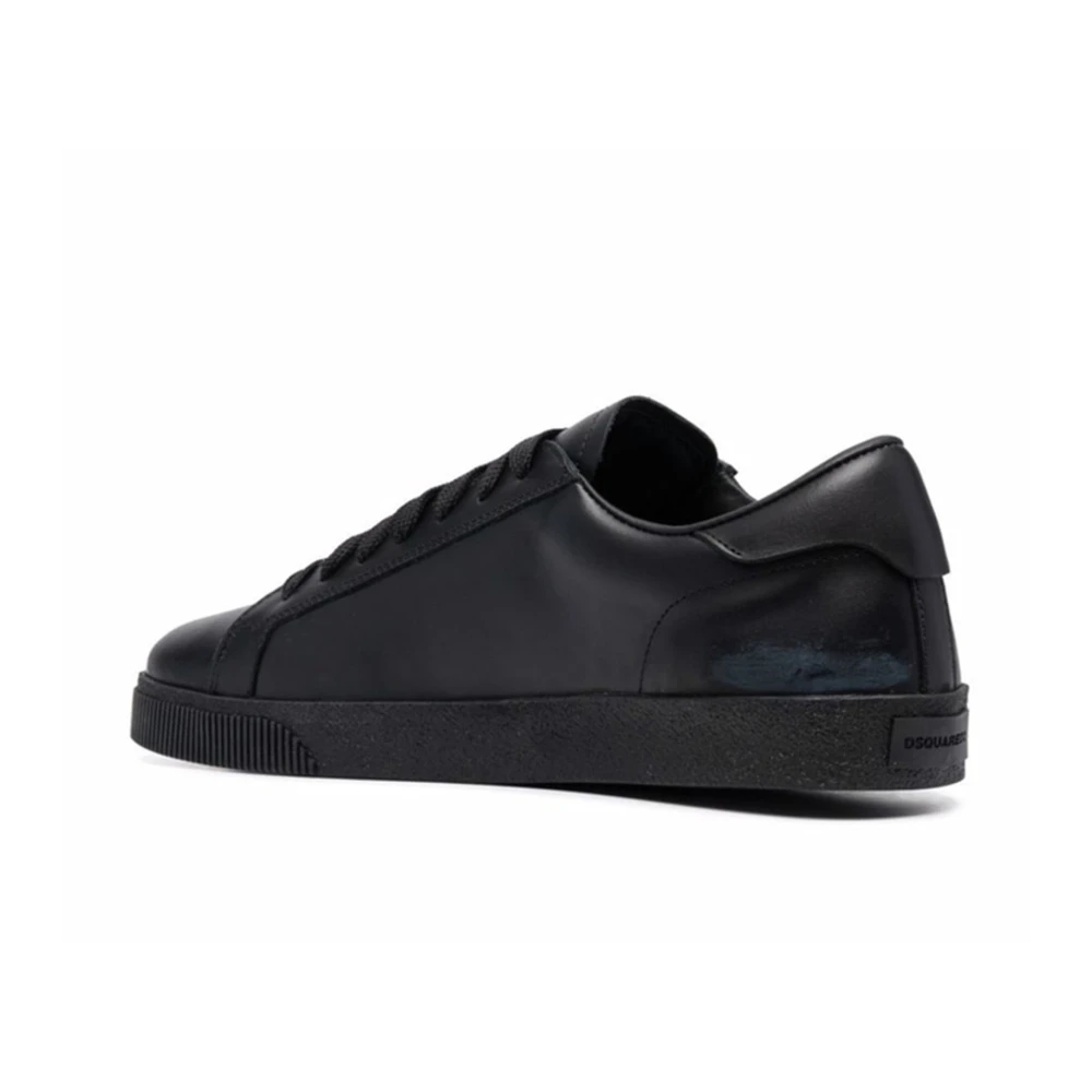 Dsquared2 Leren sneakers met zijlogo detail Black Heren