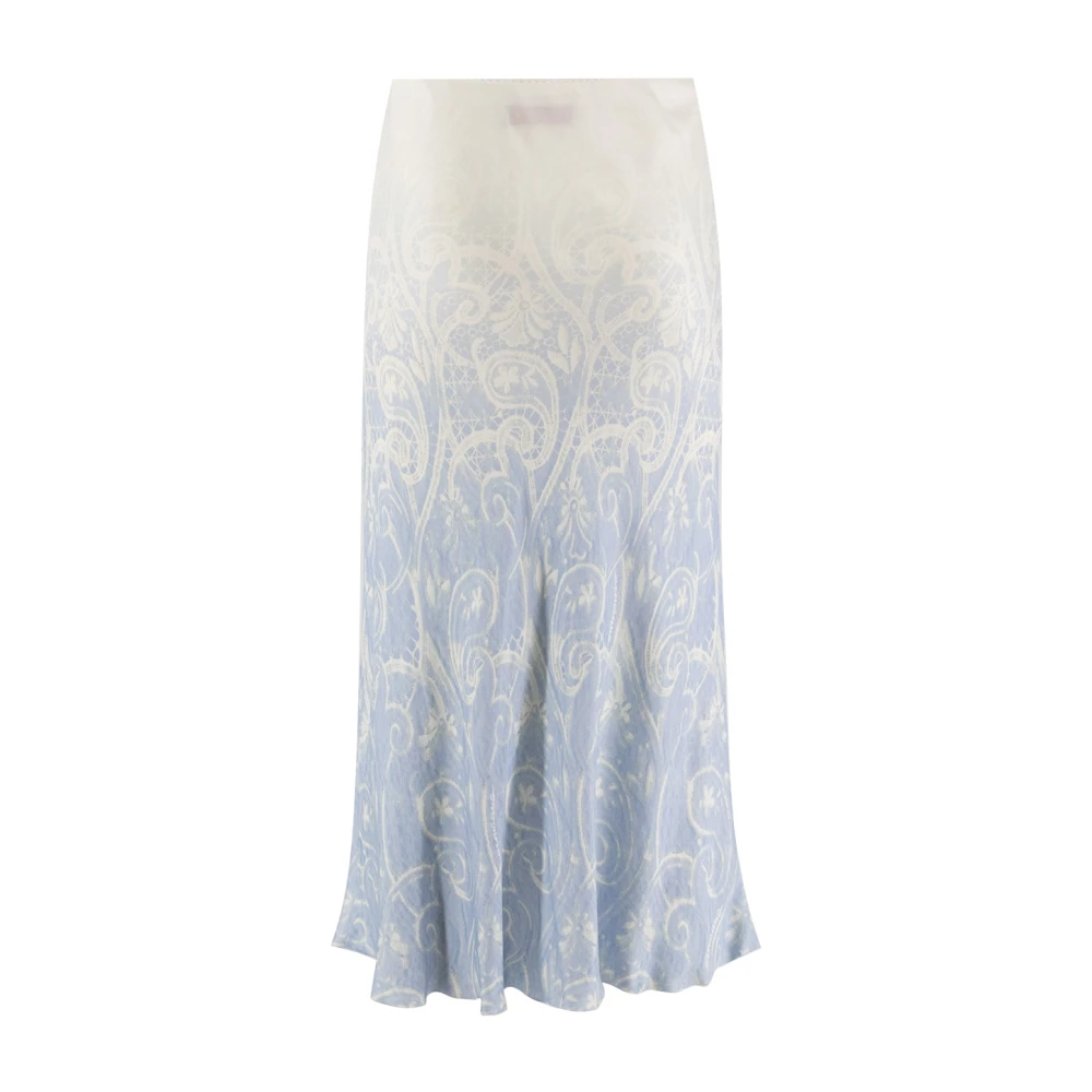 Ermanno Scervino Logo Stof Vrouwelijke Silhouet Rok Blue Dames