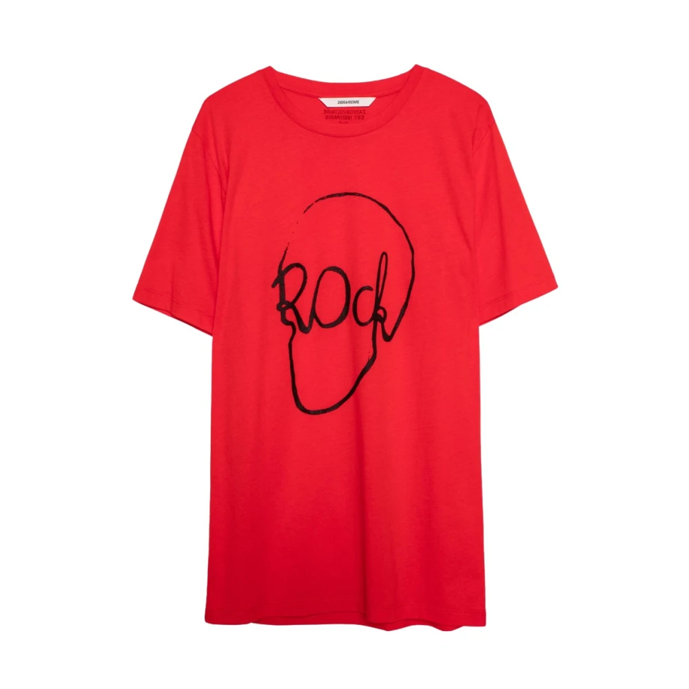 Zadig & Voltaire Rode Skull Grafische T-shirt Red Heren