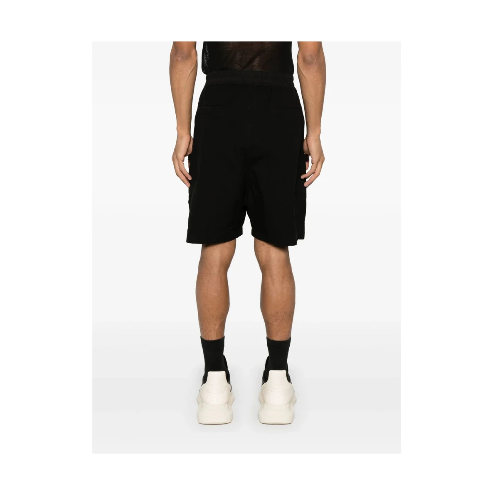 Rick Owens Zwarte Shadow Trekkoord Taille Shorts Black Heren