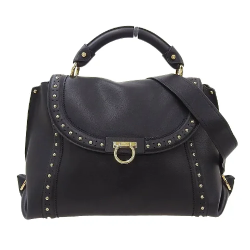 Salvatore Ferragamo Pre-owned Leather handbags Black Dames