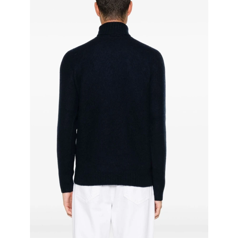 Drumohr Navy Blauw Wol Gebreide Trui Blue Heren