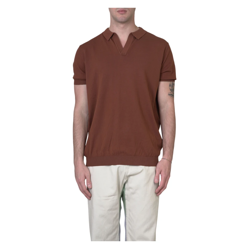 MC2 Saint Barth Gebreide Polo Shirt Brown Heren