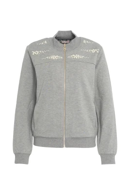 Pärldekorerad Sweatshirt Grigio AW25