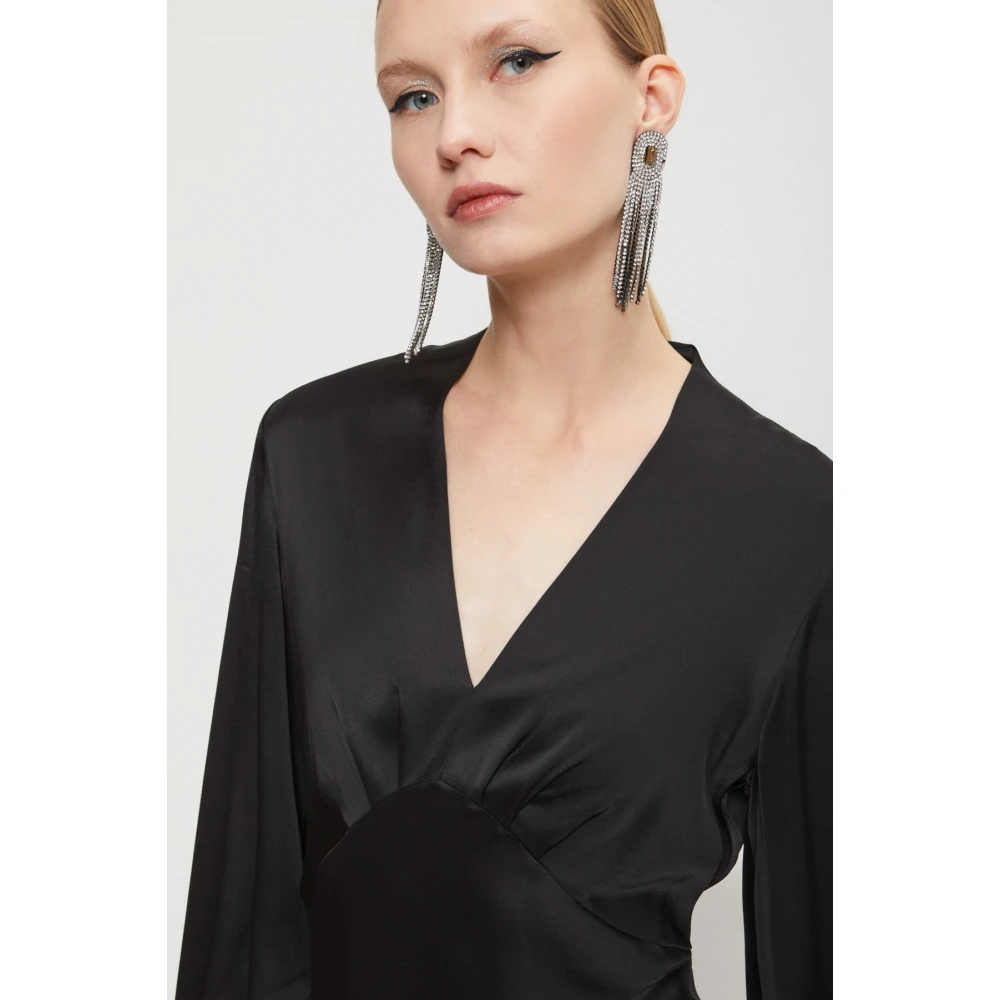Ottod'Ame Elegante V-hals Jurk Black Dames