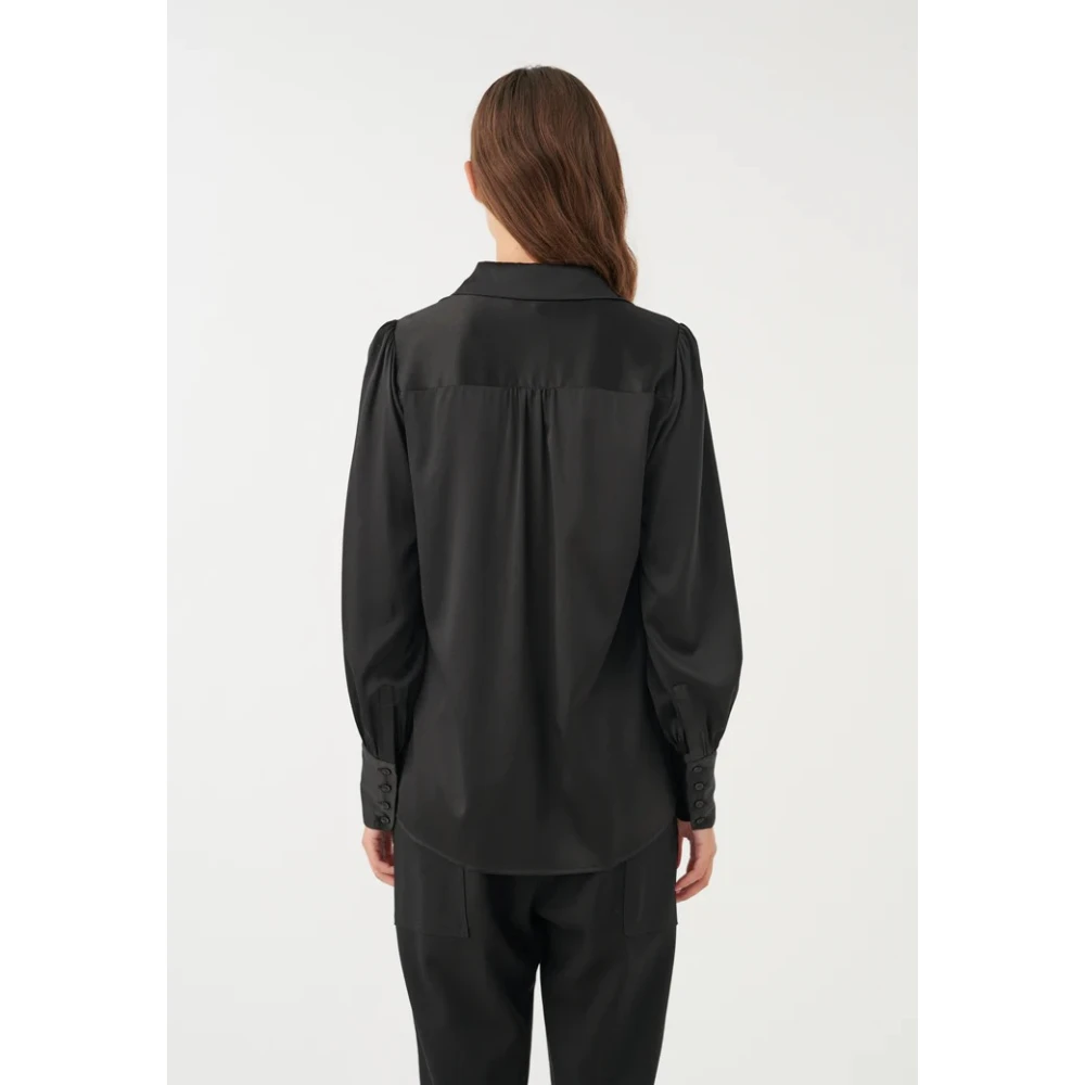 Dea Kudibal Elegante Zijden Shirt met Volumineuze Mouwen Black Dames