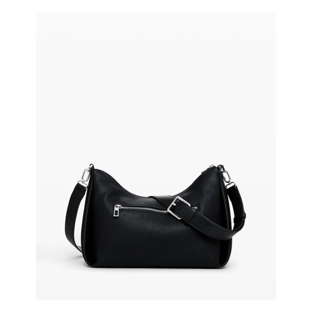 Desigual Zwarte Handtas Zippée Polyurethaan Polyester Black Dames