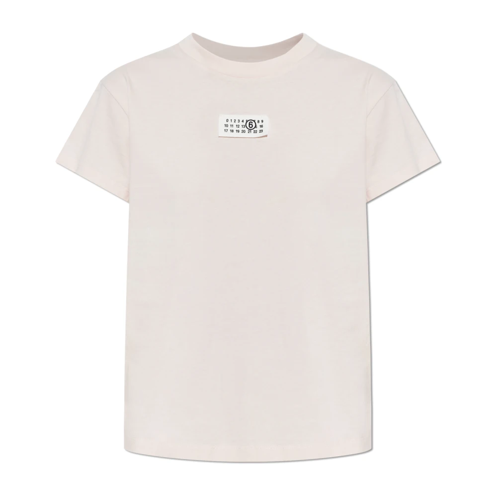 Mm6 Maison Margiela Women's Pink T-Shirts, M, Logo T-Shirt