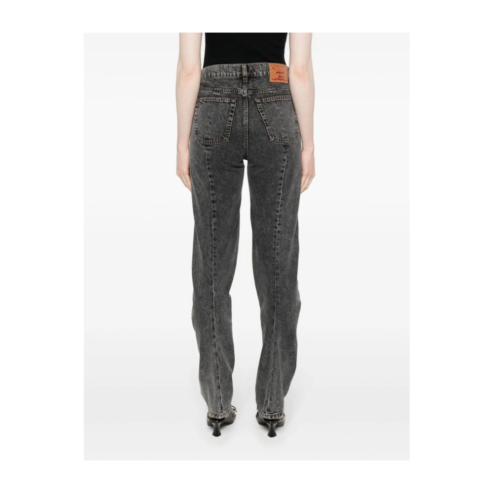 Y Project Zwarte High-Waisted Tapered Leg Jeans Black Dames