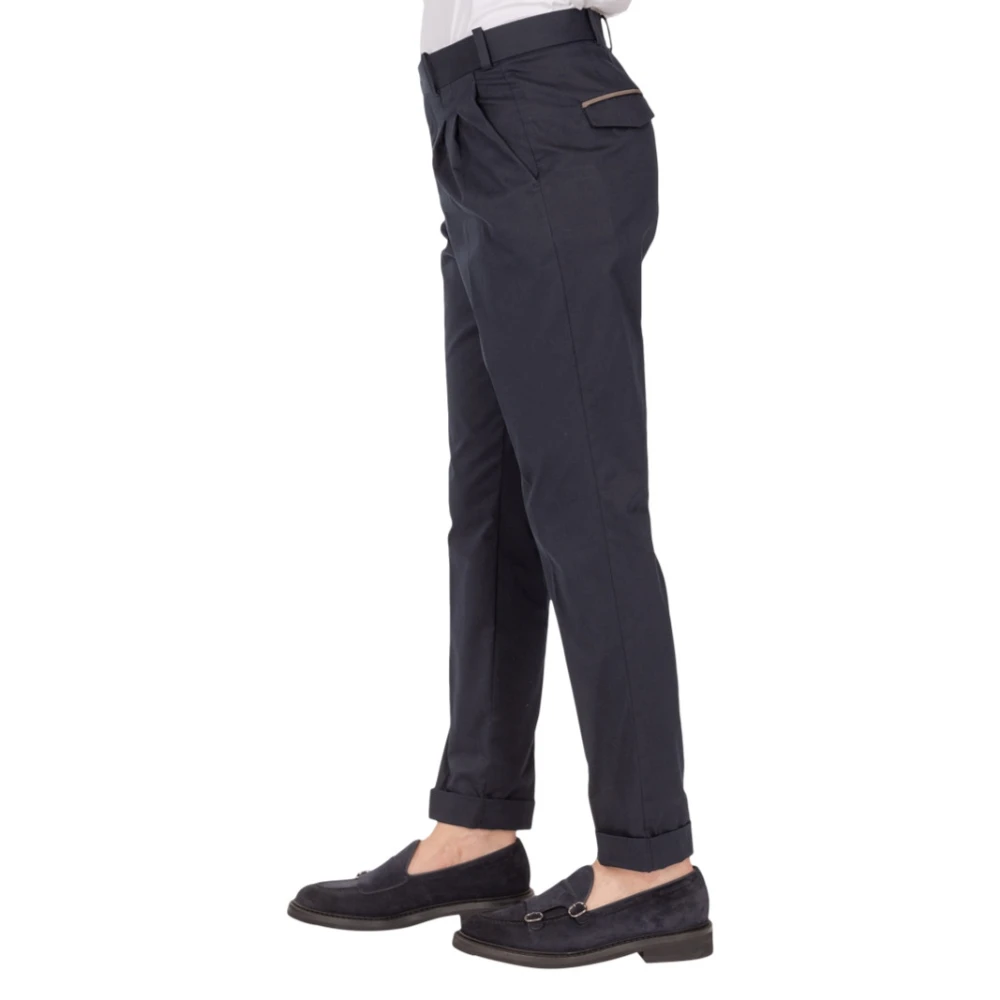 Herno Lange Broek met Plooien aan de Voorkant Blue Heren