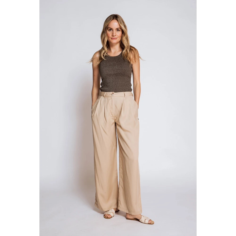 Zhrill Stoffen Broek Beige Dames