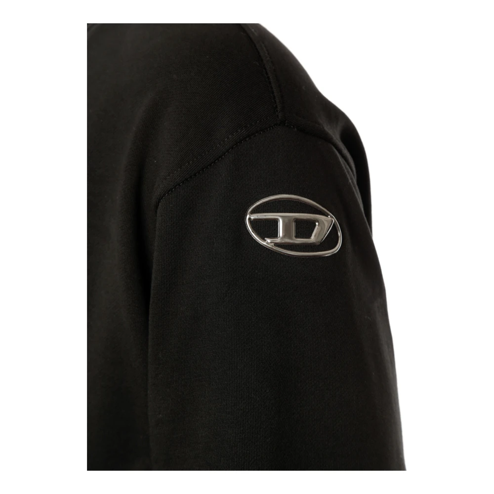 Diesel Casual Sweatshirt met Ribdetails Black Heren