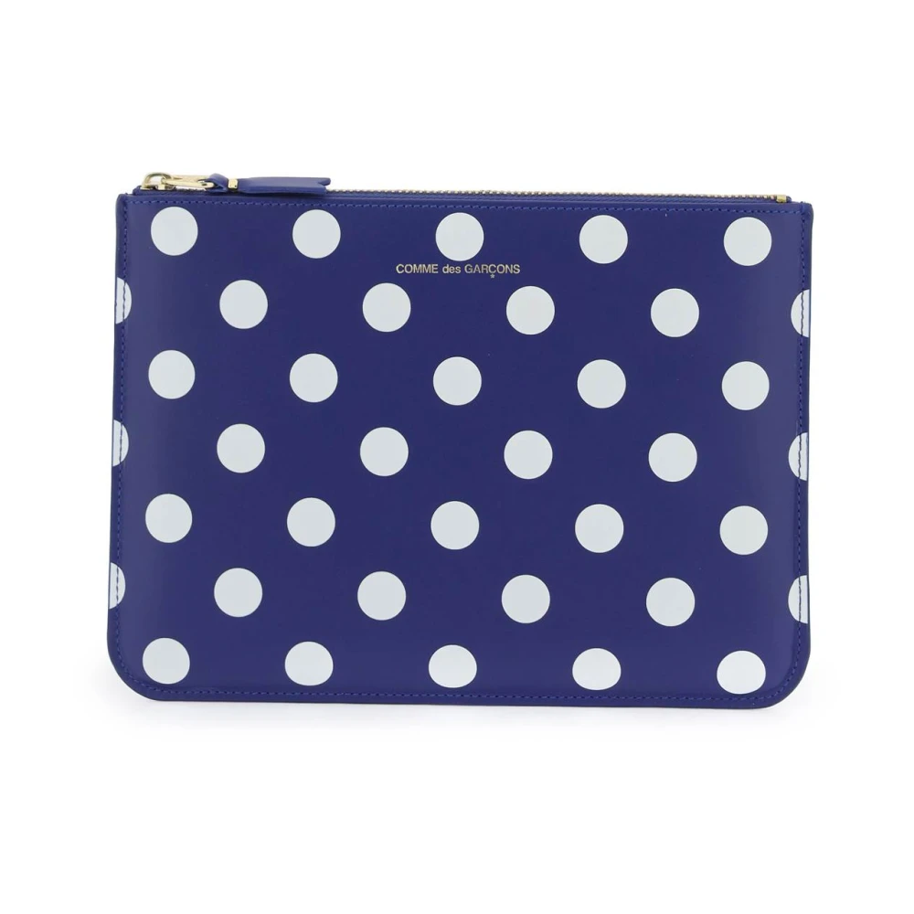 Comme des Garçons Polka Dots Leren Pouch Blue Heren