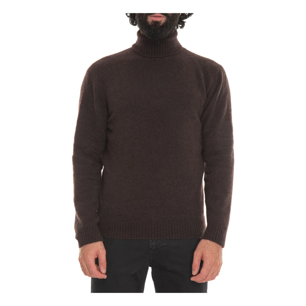 Hindustrie Kasjmier Turtleneck Pullover Slim Fit Brown Heren