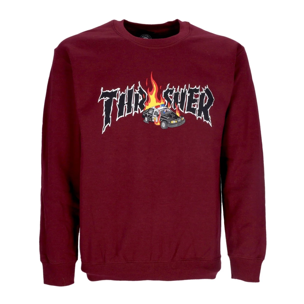 Thrasher Maroon Crewneck Herr Sweatshirt Brown, Herr