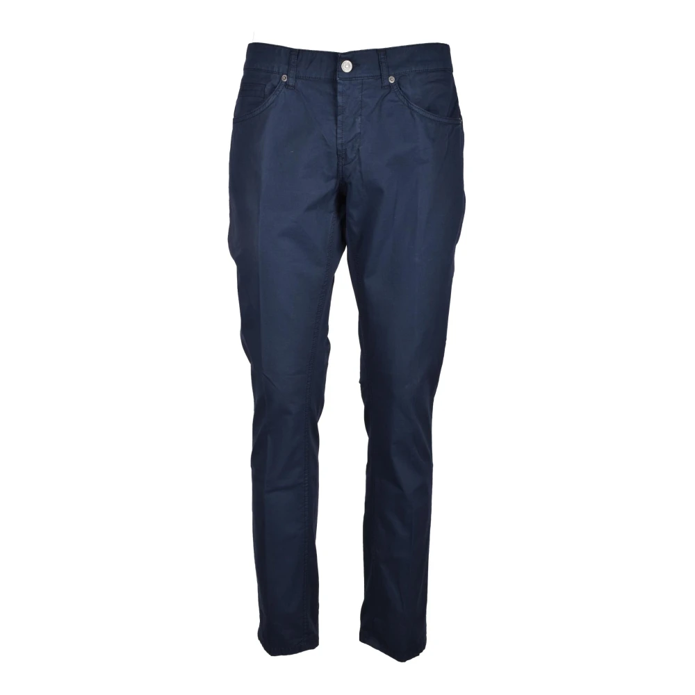 Dondup Katoen Elastaan Broek Blue Heren
