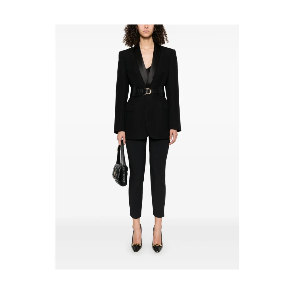Elisabetta Franchi Zwarte Zijrits Geknipte Broek Black Dames