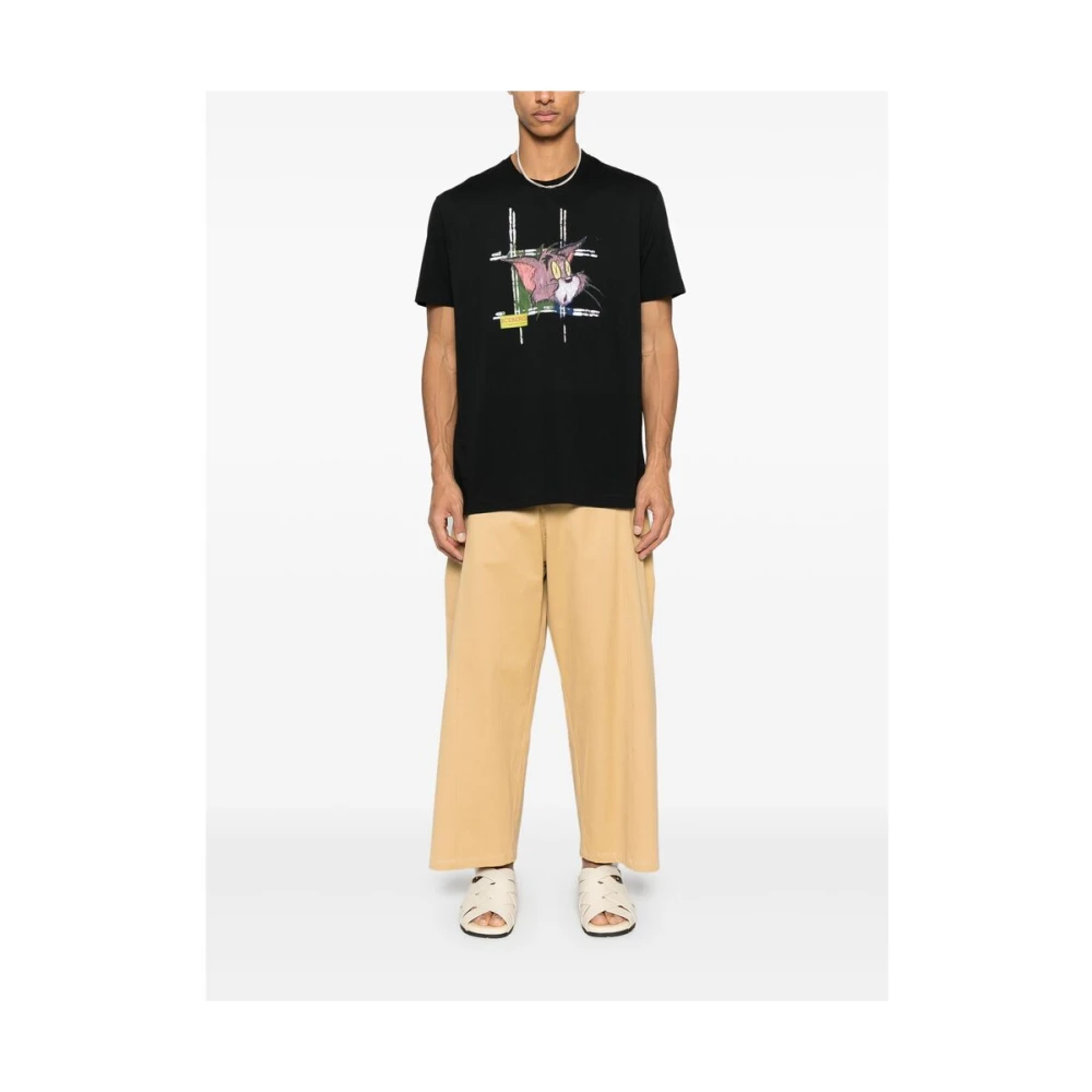 Iceberg Zwart Logo Print Crew Neck T-shirt Black Heren