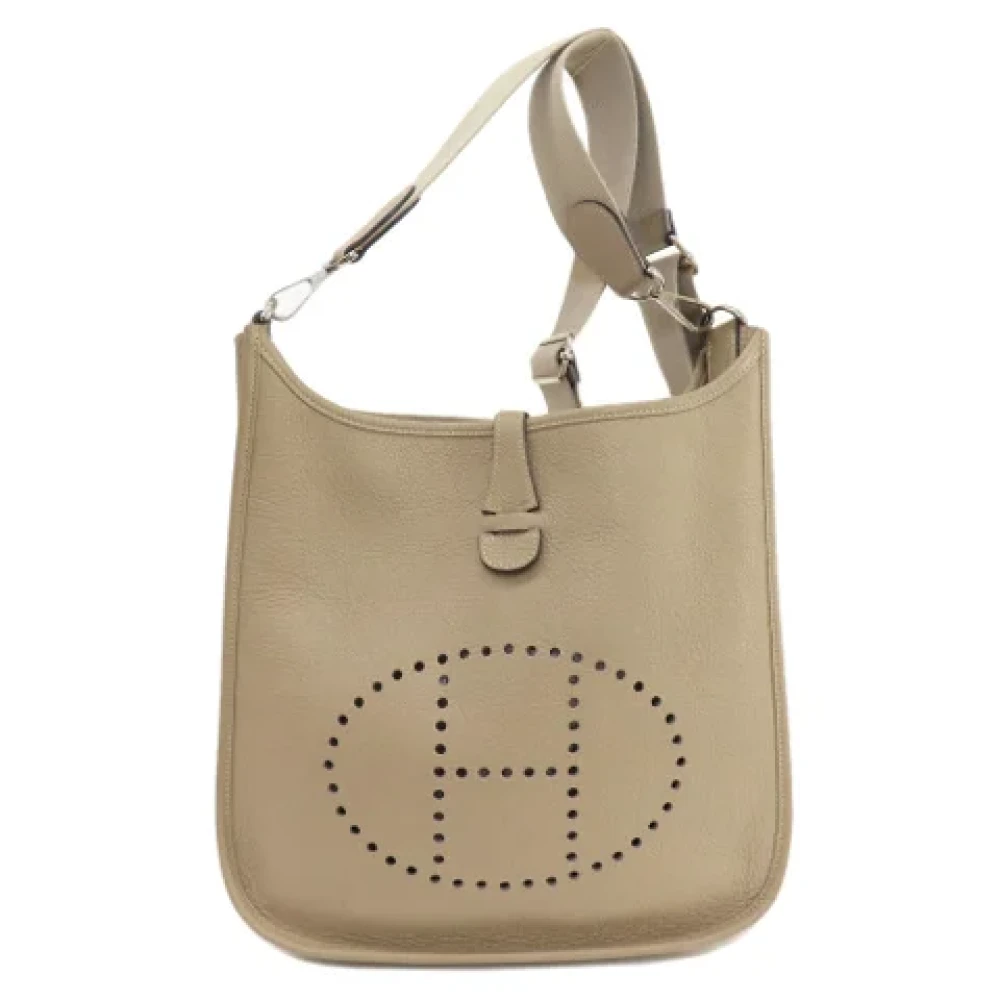 Hermès Vintage Pre-owned Leather shoulder-bags Beige Dames