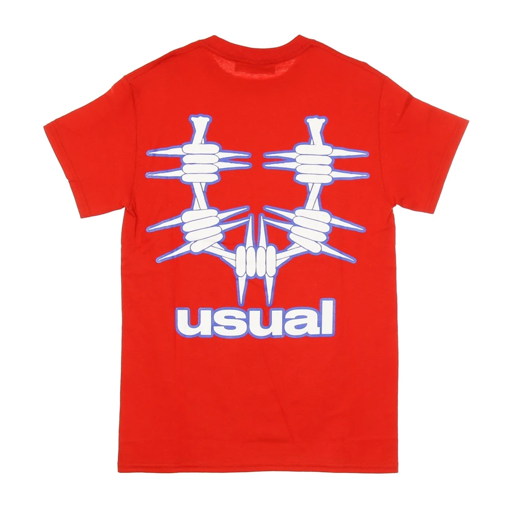 Usual Rode Mannen Crew Neck T-Shirt Red Heren