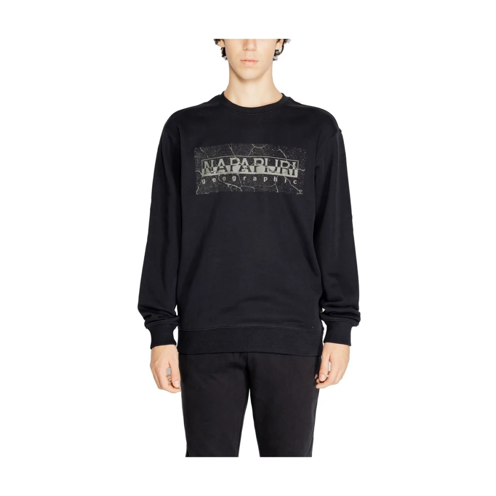 Napapijri Zwarte Katoenen Sweatshirt Herfst Winter Collectie Black Heren