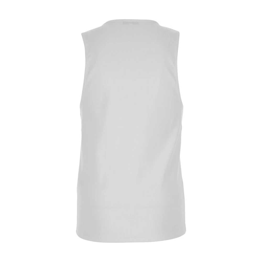 JW Anderson Witte Mouwloze Top met Logo Borduursel White Heren