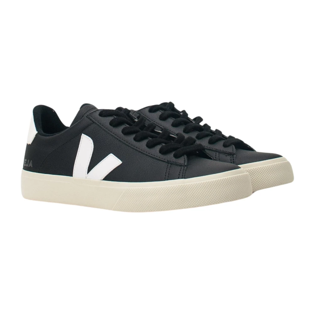 Veja Svarta läder Campo sneakers Black, Dam