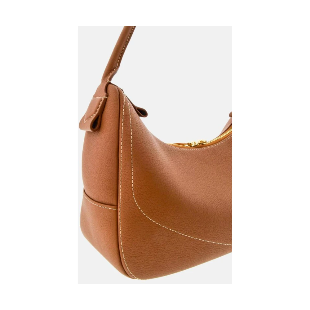 Carolina Herrera Blasón Schouder Leren Tas Brown Dames