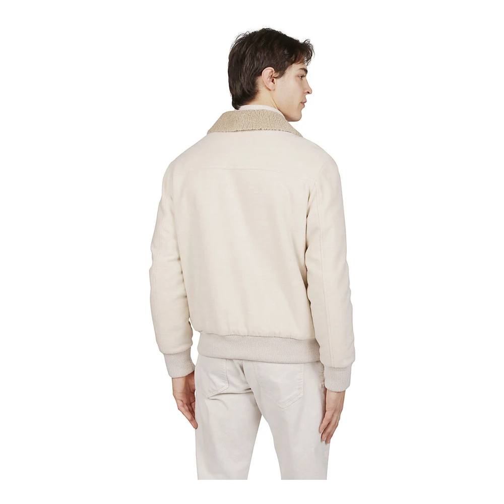 Eleventy Luxe 14 Micron Wol Bomberjack White Heren
