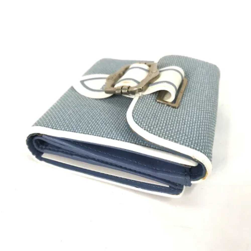 Dior Vintage Pre-owned Canvas wallets Blue Dames