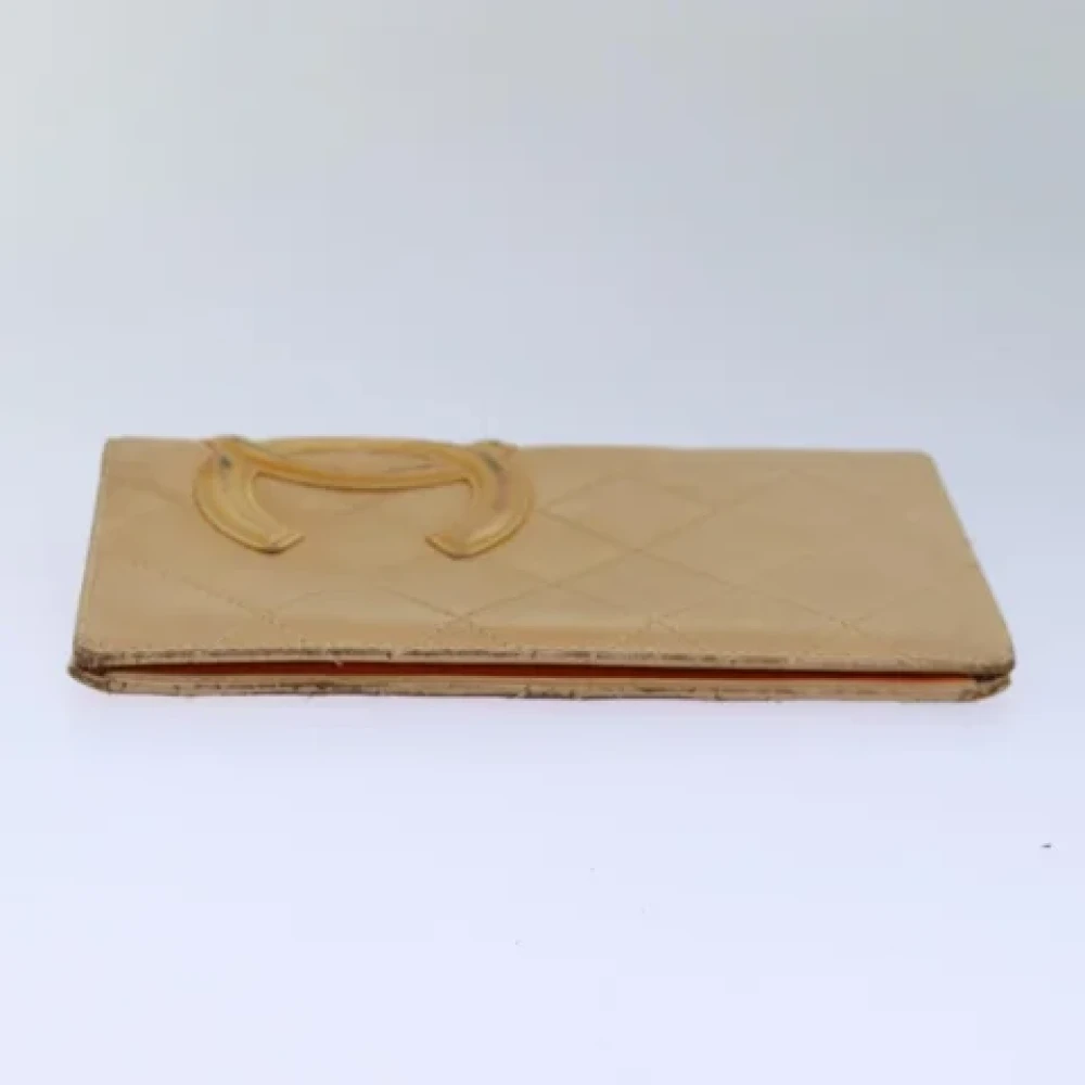 Chanel Vintage Pre-owned Leather wallets Beige Dames